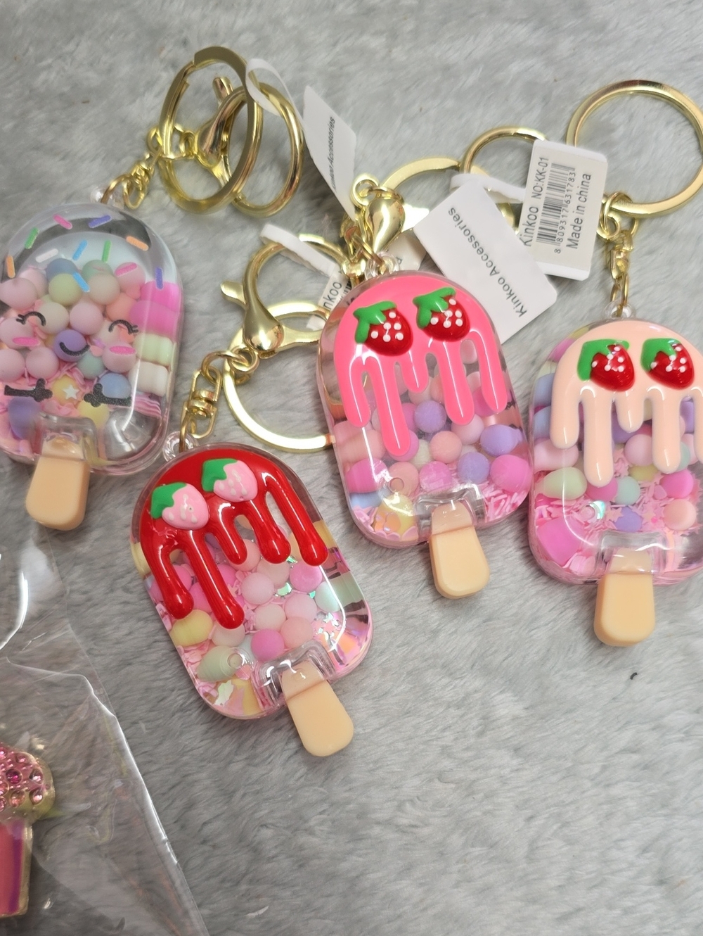 Fashion Jewelry Gold-Tone Crystal Charm Keychain with Multicolor Gem Accents - Picture 5 of 16